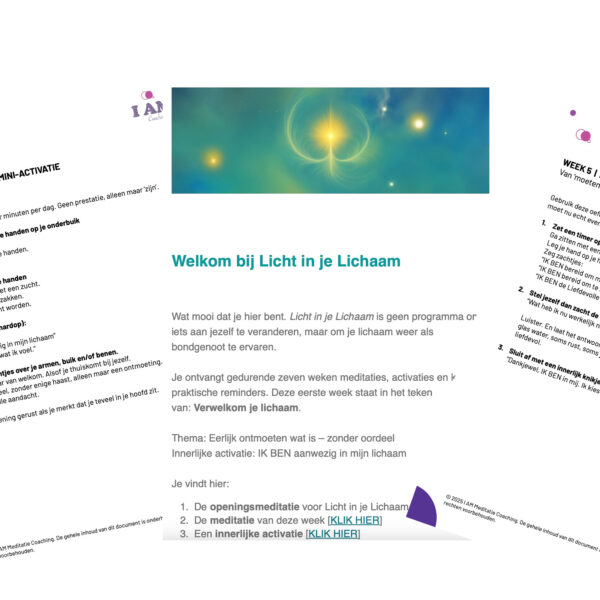 'Licht in je Lichaam' meditatiereeks (7 weken) - Afbeelding 2